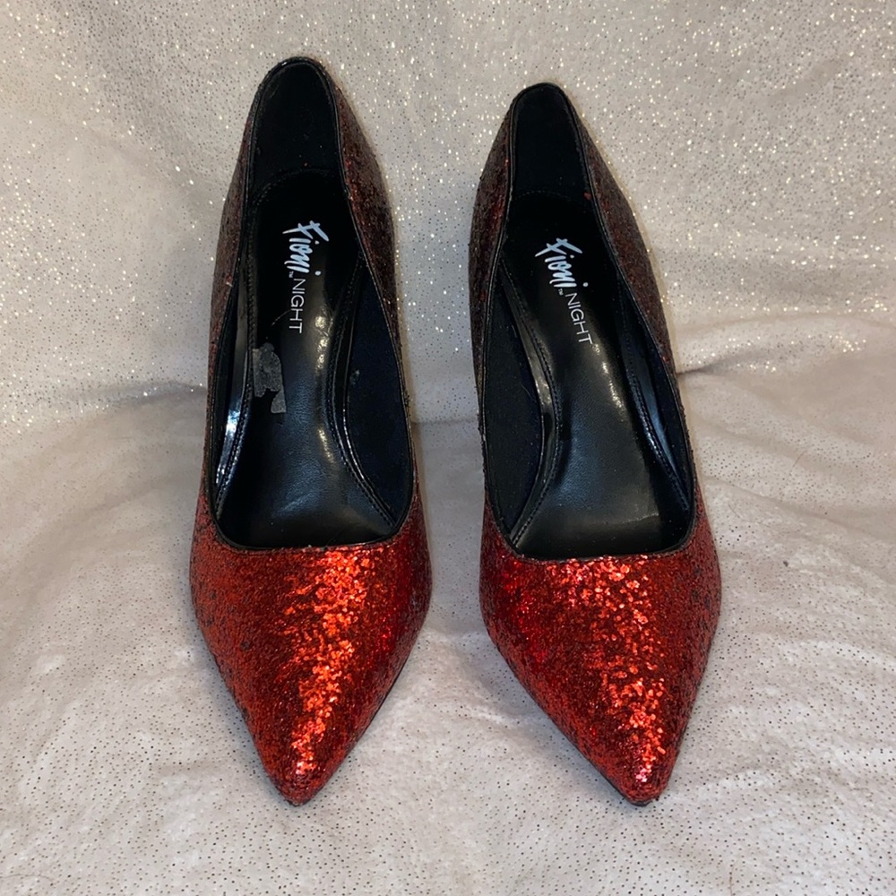 Glitter Ruby Red Ombré Heels